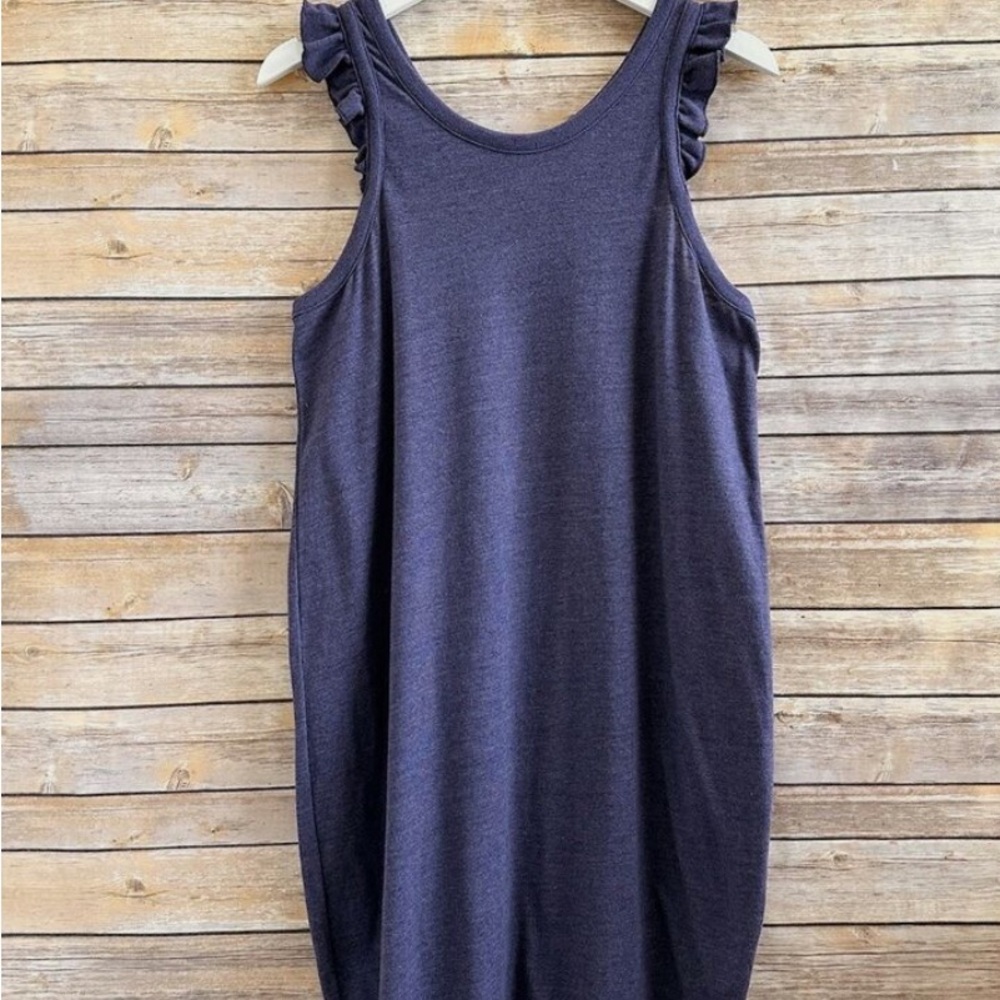 Chaser Triblend Ruffle Racer Blue mini dress